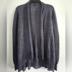 Eileen Fisher Cardigan Merino Wool Shimmer Gray/purple Size L